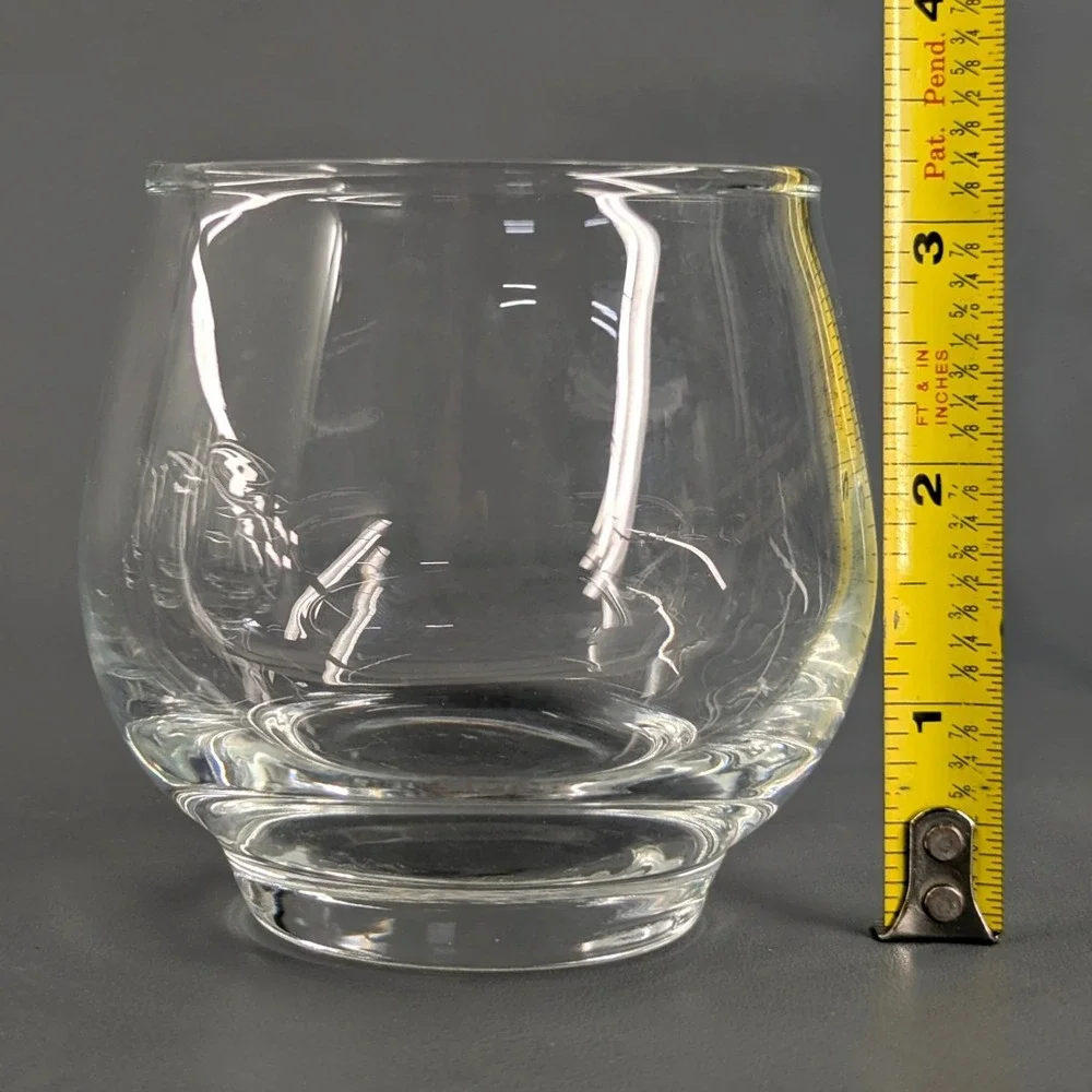 Set of 7 Clear Glass Stemless Snifters Weighted Base Whiskey Brandy Tumblers